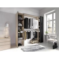 Kleiderschrank Kleiderschranksystem - B. 110/180 cm - Eichefarben & Anthrazit - DORIAN von Vente-unique
