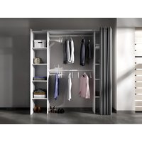 Kleiderschrank Kleiderschranksystem - B. 110/180 cm - Weiß & Grau - DORIAN von Vente-unique