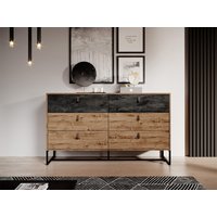 Kommode mit 6 Schubladen - Nussbaum & Anthrazit - MALONSKI von Vente-unique