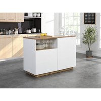 Kücheninsel mit 2 Türen & 1 Ablagefach aus MDF - Holzfarben & Weiß - CORELINA Kücheninsel mit 2 Türen & 1 Ablagefach aus MDF - Holzfarben & Weiß - CORELINA von Vente-unique