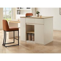 Kücheninsel mit Stauraum - MDF - Weiß & Holzfarben - BELAZA von Kauf-unique