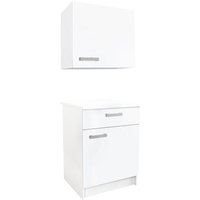 Küchenmöbel - 1 Unterschrank & 1 Oberschrank - 2 Türen & 1 Schublade - Weiß - TRATTORIA von Kauf-unique