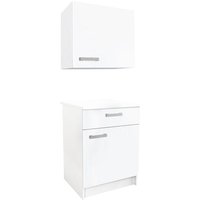 Küchenschränke - 1 Unterschrank & 1 Oberschrank - 2 Türen & 1 Schublade - Weiß - TRATTORIA von Vente-unique