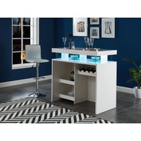 LED Hausbar - Hochglanz - MDF - Weiß - FABIO von Vente-unique
