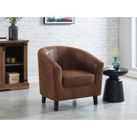 Lounge-Sessel - Microfaser - Braun - CRISTOBAL II von Vente-unique