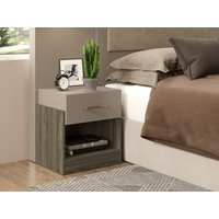 Nachttisch mit 1 Schublade & 1 Ablage - Braun & Taupe - BODIL II von Vente-unique