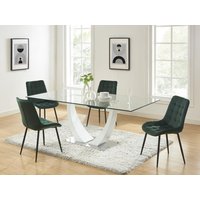 Polsterstuhl 2er-Set - Samt & schwarzes Metall - Grün - OLLUA Polsterstuhl 2er-Set - Samt & schwarzes Metall - Grün - OLLUA von Vente-unique
