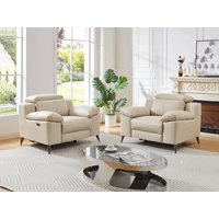 Relaxsessel elektrisch - Leder - Beige - MAROTI von Kauf-unique