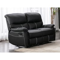 Relaxsofa 2-Sitzer - Kunstleder - Schwarz - CANBY von Vente-unique