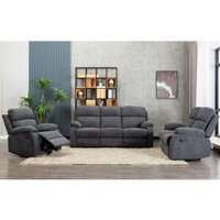 Relaxsofa 2-Sitzer - Stoff - Anthrazit - TOLZANO von Vente-unique