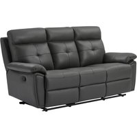 Relaxsofa 3-Sitzer - Leder- Grau - VINETA von Kauf-unique