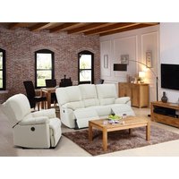 Relaxsofa 3-Sitzer elektrisch - Leder - Elfenbeinfarben - MARCIS von Vente-unique