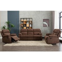 Relaxsofa 3-Sitzer - Stoff - Braun - TOLZANO von Vente-unique