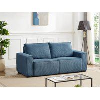 Relaxsofa 3-Sitzer elektrisch - Cord - Blau - AMELIO von Kauf-unique