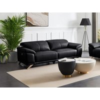 Relaxsofa 3-Sitzer elektrisch - Rindsleder - Schwarz - AZIDEE II von Kauf-unique