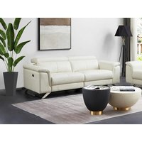 Relaxsofa 3-Sitzer elektrisch - Rindsleder - Weiß - BREYT II von Kauf-unique