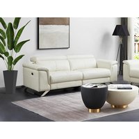 Relaxsofa 3-Sitzer elektrisch - Rindsleder - Weiß - BREYT II von Vente-unique