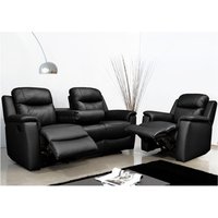 Relaxsofa Leder 3-Sitzer - Schwarz - EVASION von Vente-unique