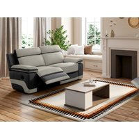 Relaxsofa 3-Sitzer - Microfaser - Hellgrau & Anthrazit - TALCA von Kauf-unique