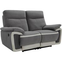 Relaxsofa elektrisch 2-Sitzer METTI - Samt - Grau von Kauf-unique