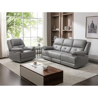 Relaxsofa elektrisch 3-Sitzer + Sessel - Stoff - Grau - DOLENE von Kauf-unique