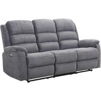 Relaxsofa elektrisch 3-Sitzer - Stoff - Grau - NEVERS von Vente-unique