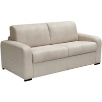 Schlafsofa mit Matratze 3-Sitzer - Liegefläche 140 cm - Matratze 14 cm - Cord - Cremefarben - BEVIS von Kauf-unique