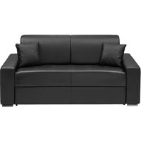 Schlafsofa 3-Sitzer - Liegefläche: 140 cm - Matratzenhöhe: 14 cm - Kunstleder - Schwarz - EMIR von Kauf-unique