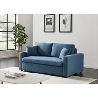 Schlafsofa 3-Sitzer - Stoff - Blau - INIZOR von Kauf-unique