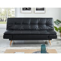 Schlafsofa Klappsofa 3-Sitzer - Kunstleder - Schwarz - ZARINA von Kauf-unique