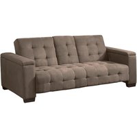 Schlafsofa Klappsofa 3-Sitzer - Microfaser - Braun - DEVONSHIRE von Vente-unique