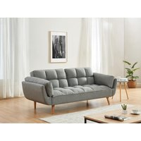 Schlafsofa Klappsofa 3-Sitzer - Stoff - Grau meliert - LOELINE von Vente-unique