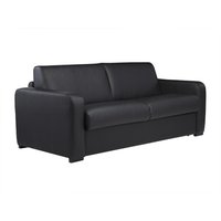 Schlafsofa mit Matratze 3-Sitzer - Matratze 14 cm - Leder - Schwarz - BEVIS von Kauf-unique