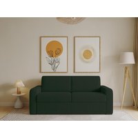 Schlafsofa mit Matratze 3-Sitzer - Liegefläche 140 cm - Matratze 14 cm - Cord - Tannengrün - BEVIS von Kauf-unique