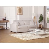 Schlafsofa mit Matratze 4-Sitzer - Liegefläche 160 cm - Matratze 18 cm - Cord - beige - MONDOVI von Kauf-unique