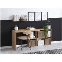 Schreibtisch mit 6 Fächern & Wandregal - Holzfarben - KADONA von Kauf-unique