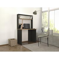 Schreibtisch mit Stauraum - Schwarz & Holzfarben - VALURI von Kauf-unique