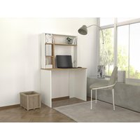 Schreibtisch mit Stauraum - Weiß & Holzfarben - VALURI von Kauf-unique