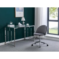 Schreibtischstuhl - Samt - Grau - Höhenverstellbar - MELBOURNE von Kauf-unique