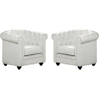Sessel 2er-Set - Kunstleder - Weiß - CHESTERFIELD Sessel 2er-Set - Kunstleder - Weiß - CHESTERFIELD von Vente-unique