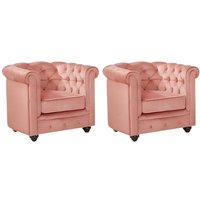 Sessel 2er-Set - Samt - Rosa - CHESTERFIELD Sessel 2er-Set - Samt - Rosa - CHESTERFIELD von Vente-unique
