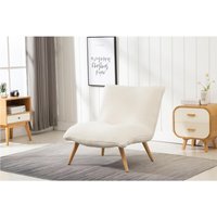 Sessel - Baumwollfleece - Lammfell-Imitat - Weiß - PEPITA von Vente-unique