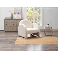 Sessel - Bouclé-Stoff - Weiß - COLEBRI von Vente-unique