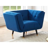 Sessel - Samt - Dunkelblau - SAMANTHA II von Vente-unique