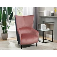 Sessel - Samt - Rosa & Anthrazit - MENDOCINO von Vente-unique