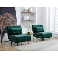 Sessel mit Schlaffunktion - Samt - Tannengrün - URIBIA Sessel mit Schlaffunktion - Samt - Tannengrün - URIBIA von Vente-unique