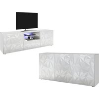 Set Sideboard + TV-Möbel - Weiß lackiert - ERIS von Kauf-unique