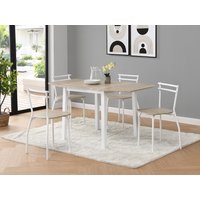 Set Tisch + 4 Stühle - MDF & Metall - Holzfarben & Weiß - MAEWIN von Kauf-unique