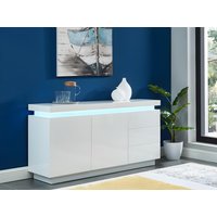 Sideboard mit 2 Türen & 3 Schubladen + LEDs - MDF - Weiß lackiert - EMERSON II von Kauf-unique