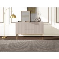 Sideboard mit 2 Türen & 3 Schubladen - MDF & Stahl - Beige & Goldfarben - EVILANA von Kauf-unique